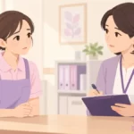 利用者・家族からのハラスメントについて上司に相談する介護職員