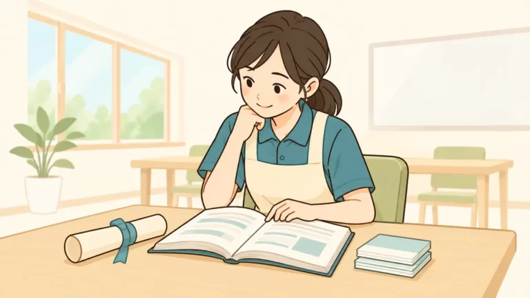 実務者研修の教材で学ぶ介護職員のイラスト